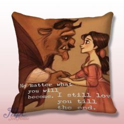 Beauty And The Beast Love Quote Throw Pillow Cover Mpcteehouse 80s Tees