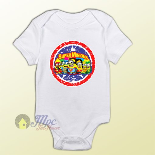 Despicable Minion Superhero Collage Baby Onesie