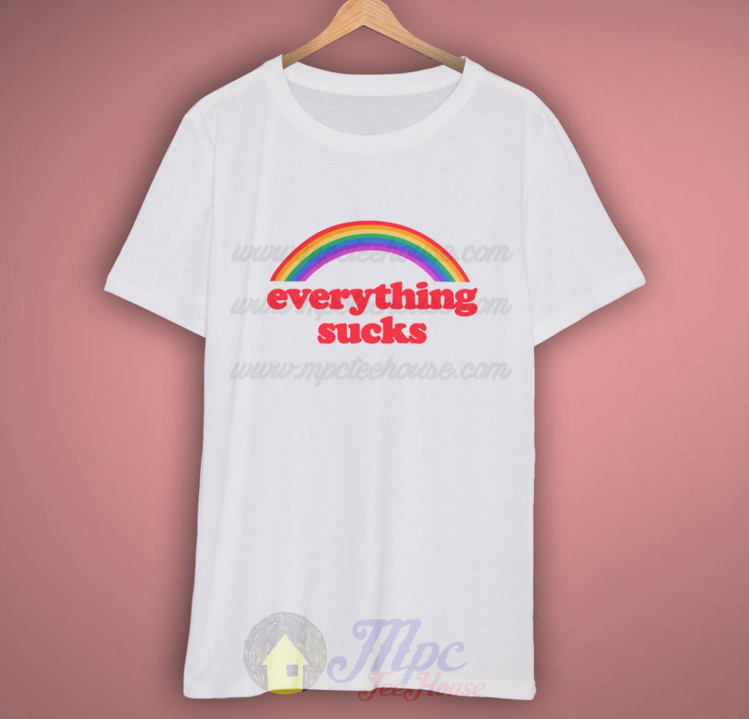 Everything Sucks Rainbow Color T-shirt – Mpcteehouse: 80s Tees