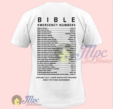 bible emergency numbers shirt