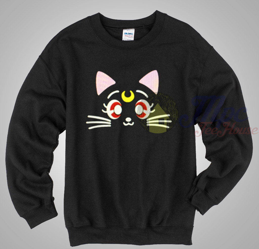 Sailor Moon Luna Cat Crewneck Sweatshirt - Mpcteehouse