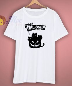 Halloween pumpkin cats shirt