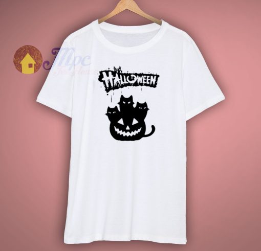 Halloween pumpkin cats shirt