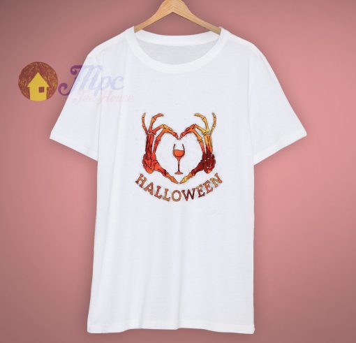 Ideas Skeleton Heart Hands Halloween T Shirt