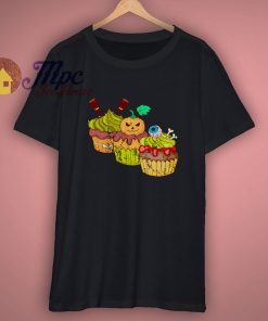 Retro Vintage Grunge Halloween Cupcakes Muffins T Shirt