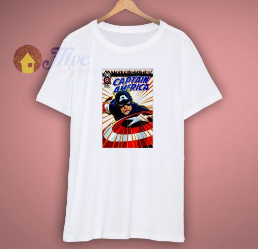 Captain America Poster Comic Shield Funny White shirt