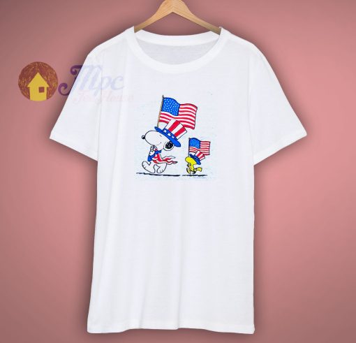 Vintage Patriotic Snoopy Woodstock Shirt