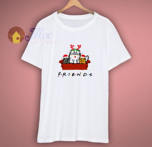 Friends Cat Merry Christmas Friends The Series Parody White T Shirt