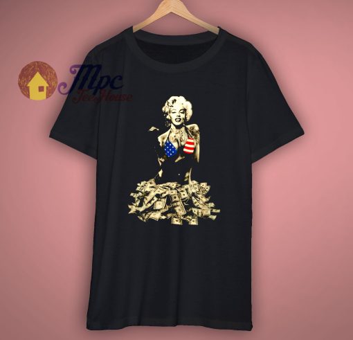 Funny Graphic T Shirt Marilyn Monroe Money Printed