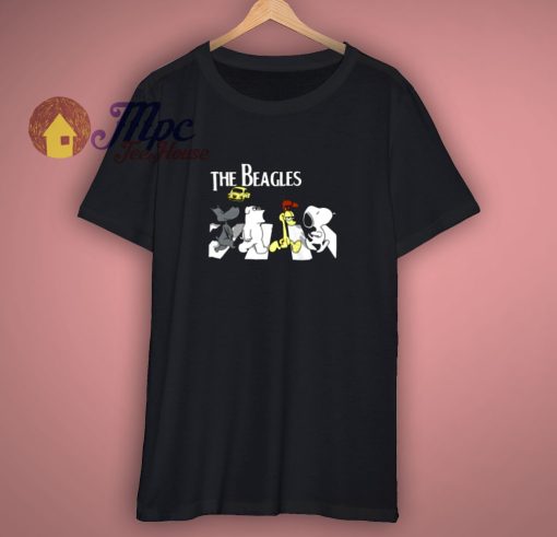 The Beagles Beatles Snoopy And Friends Funny Parody Black T Shirt