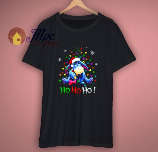 Winnie The Pooh Ho Ho Ho Santa Eeroye Christmas Gift Black T Shirt