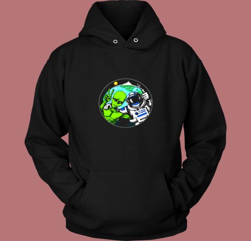 Alien Peace Sign Vintage Hoodie