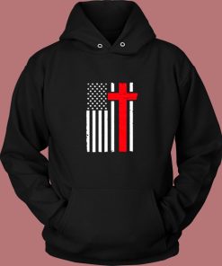 American Flag Christian Cross Usa Flag Vintage Hoodie