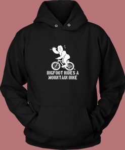 Bigfoot Rides A Mountain Bike Vintage Hoodie