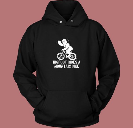 Bigfoot Rides A Mountain Bike Vintage Hoodie