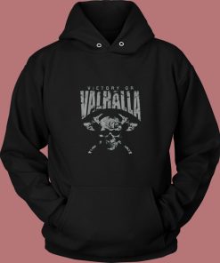Black Victory Or Valhalla T Shirt Skull And Viking Vintage Hoodie