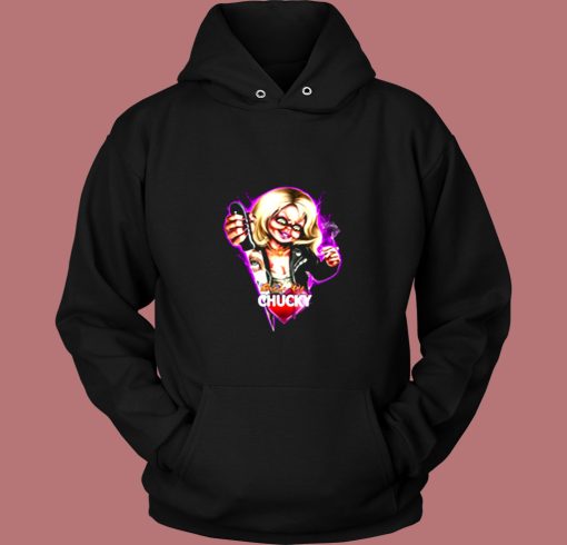 Childs Play Neon Chucky And Tiffany Vintage Hoodie