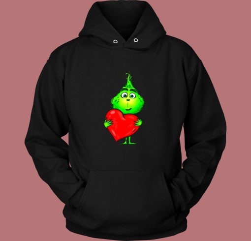 Cute Baby Grinch Love Heart Christmas Vintage Hoodie