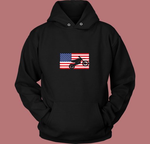 Dirt Bike American Flag Enduro Vintage Hoodie