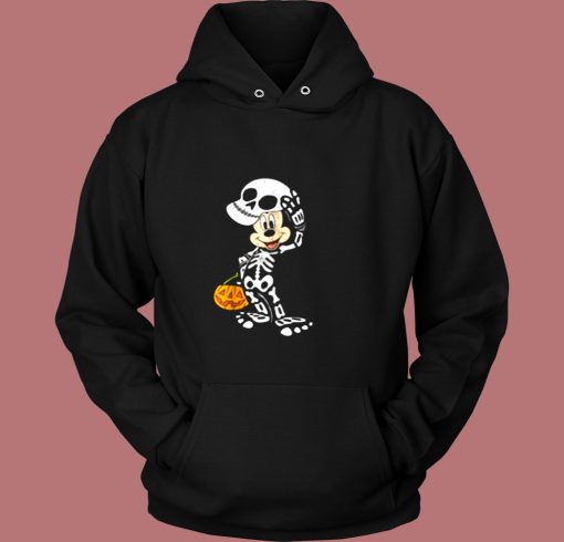 Disney Halloween Micke Mouse Skeleton Vintage Hoodie