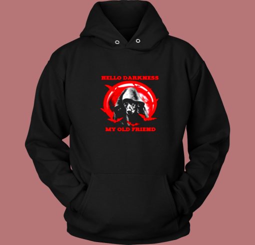 Halloween Dogs Hello Darkness My Old Friend Vintage Hoodie