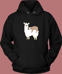 Llama And Sloth Hugging Cuddly Besties Vintage Hoodie