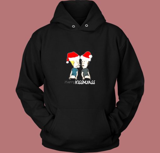 Merry Kissmyass Kiss My Ass Beavis And Butt Head Christmas Vintage Hoodie