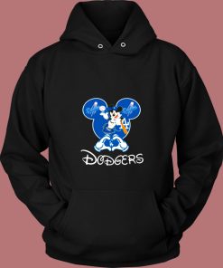 Mickey Mouse Loves Los Angeles Dodgers Vintage Hoodie