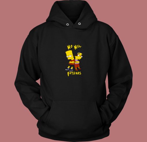 No New Friends Bart Simpson Vintage Hoodie