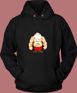 Shirtless Santa Covered In Tattoos For Christmas Vintage Hoodie