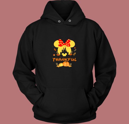 Thanksgiving Minnie Head With Black Castle Pumpkin Vintage Hoodie