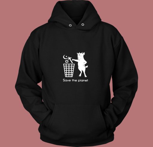 The Satan Goat Save The Planet Vintage Hoodie