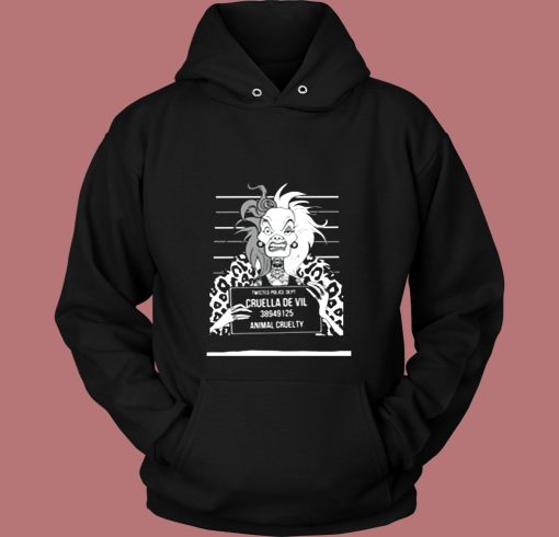 Twisted Punk Disney Cruella Mugshot Vintage Hoodie