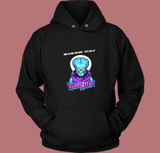 Vegan Attack Movie Artwork Animal Vintage Hoodie