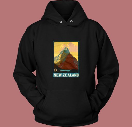 Vintage New Zealand Mitre Peak Mountain Vintage Hoodie