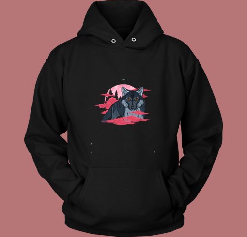 Wolf Moon Woods Wolves Vintage Hoodie