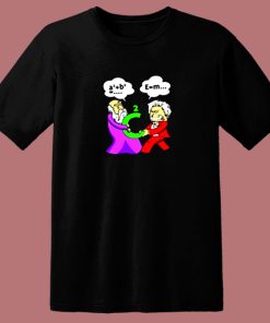 Albert Einstein Pythagoras Fight Funny Physicists 80s T Shirt