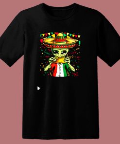 Alien Eating Taco 80s T Shirt