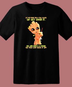 Baby Groot Gud Coffee Let Me Pour You A Tall Glass 80s T Shirt