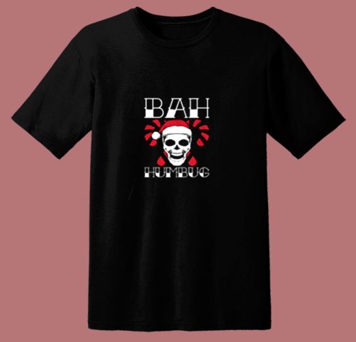 Bah Humbug Skull 80s T Shirt