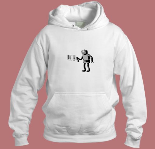 Banksy Robot Barcode Aesthetic Hoodie Style