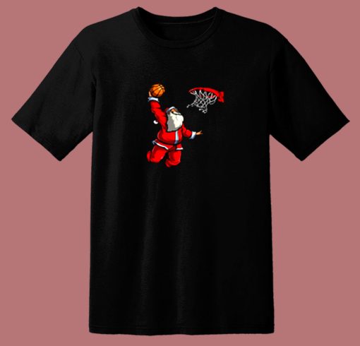 Basketball Santa Christmas Hat Ball 80s T Shirt