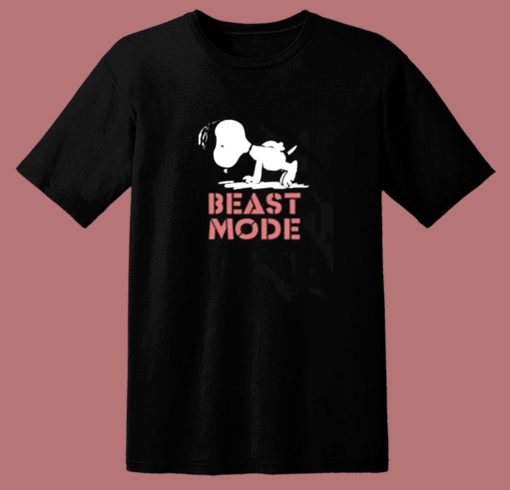 Beast Mode Gym Training Mode On Try Hard Snoopy 80s T Shirt