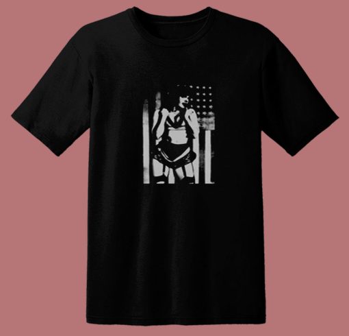 Bettie American Flag Retro Pin Up Girl 80s T Shirt