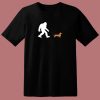 Bigfoot Walking A Daschund 80s T Shirt