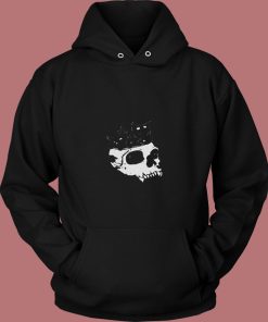 Black Cats In Skull 80s Hoodie