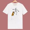 Boxer Dog Biting Skeleton 80s T Shirt