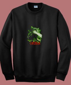 Catzilla Funny Cat Parody 80s Sweatshirt