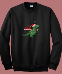 Christmas Tree T Rex Funny Parody 80s Sweatshirt