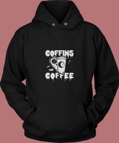 Coffins And Coffee Gothic 80s Hoodie